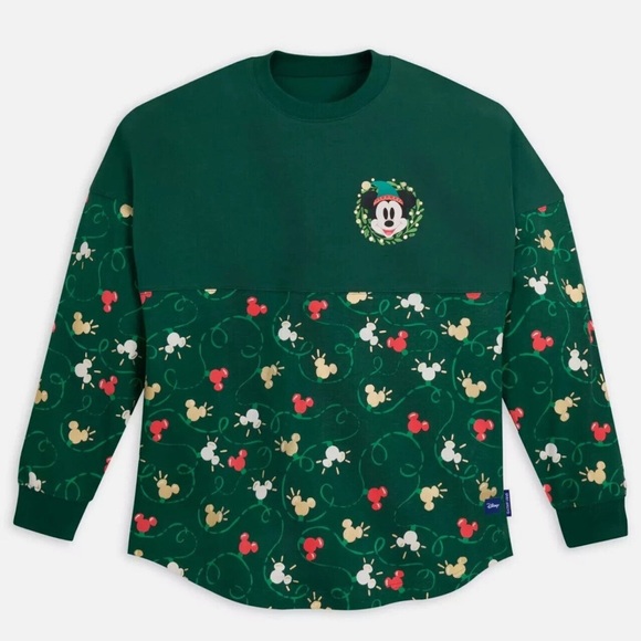 Disney Other - Disney Kids Green Mickey Mouse Patterned Sweatshirt
